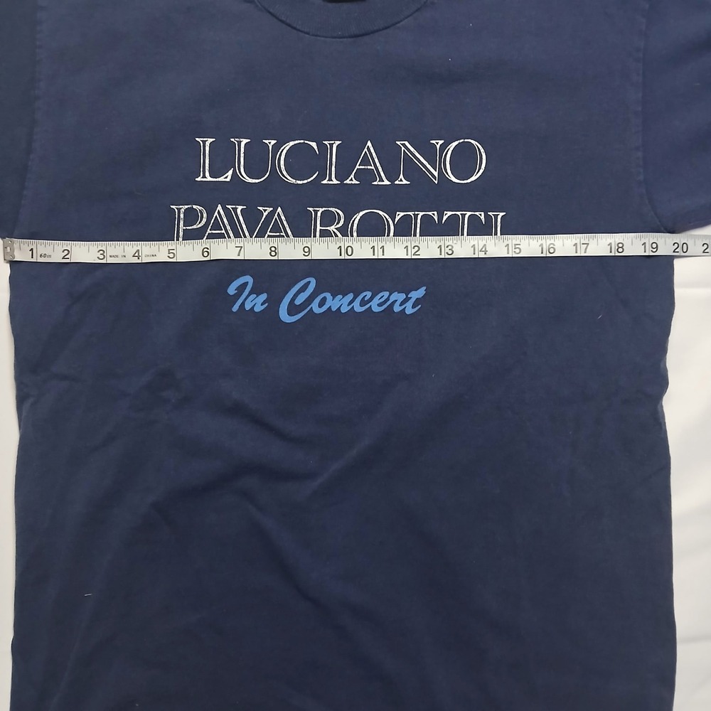 Vintage Luciano Pavarotti In Concert T-Shirt Navy Blue Screen Stars Mens Medium - Picture 5 of 6